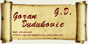 Goran Duduković vizit kartica